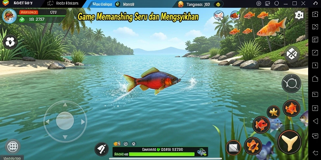 Screenshot gameplay 2757 dengan aksi memancing yang mendebarkan.