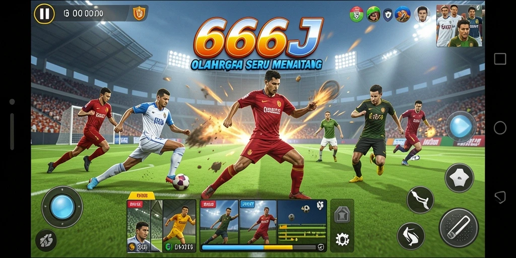 Screenshot gameplay <strong>666J</strong> menampilkan aksi olahraga yang intens.