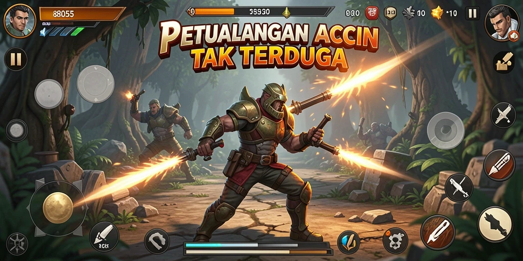 Tampilan gameplay aksi yang mendebarkan dalam 8055.