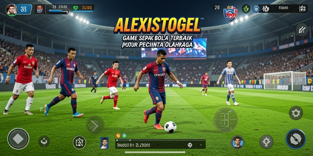 Tampilan gameplay ALEXISTOGEL yang seru dalam pertandingan sepak bola.