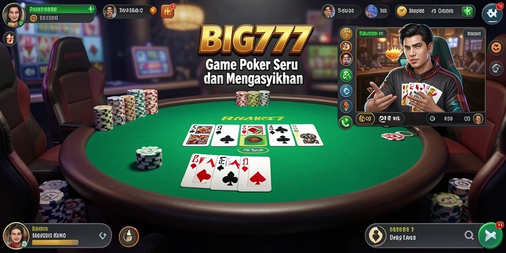 Tampilan gameplay Poker yang menarik di BIG777.