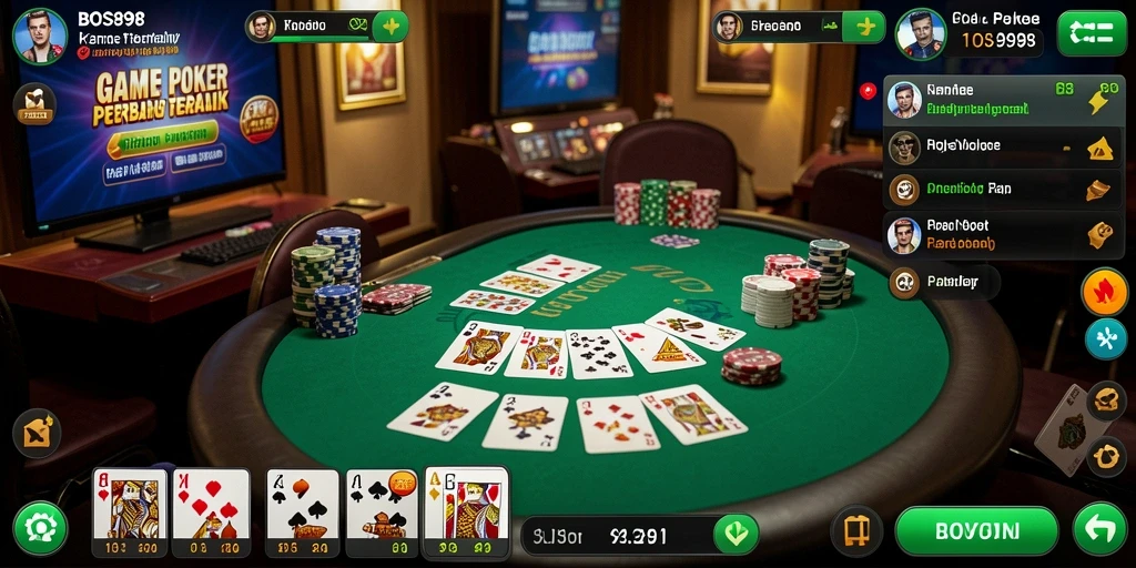 Tampilan menarik dalam gameplay poker di BOS898.