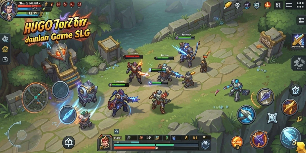 Tampilan gameplay HUGO77 dengan pertempuran strategi menarik.