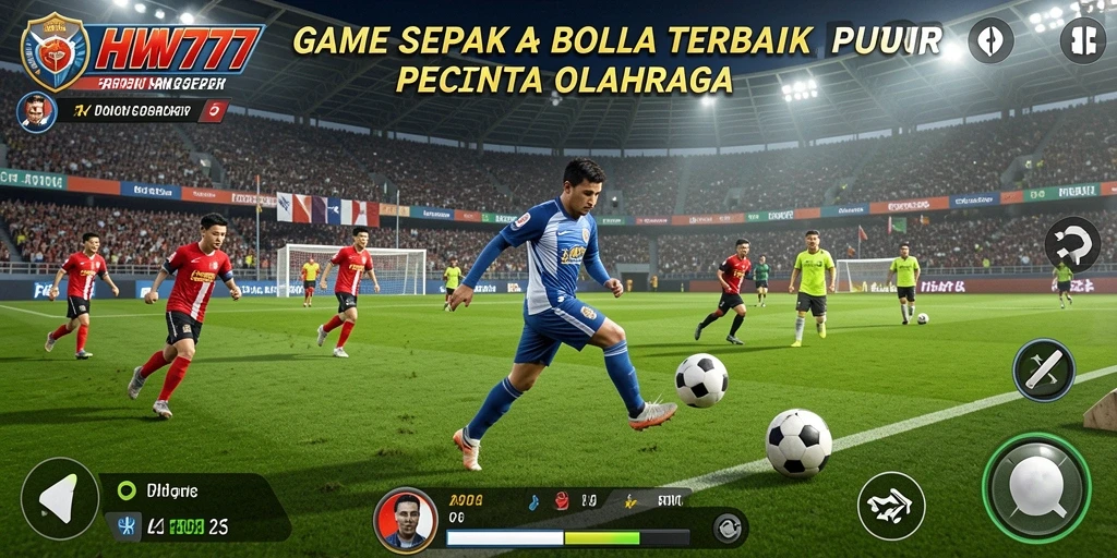 Gameplay mendebarkan di lapangan sepak bola dengan tim pilihan Anda.