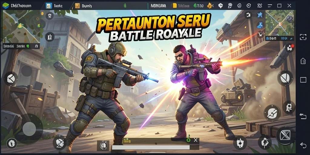 Screenshot ID66 menampilkan pertarungan seru dalam Battle Royale.