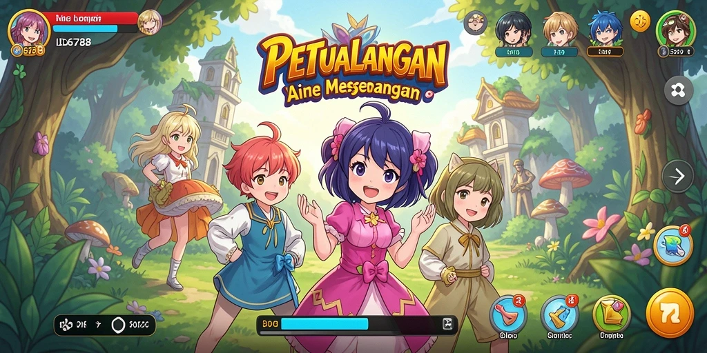 Gameplay menarik dalam petualangan Anime yang penuh warna.