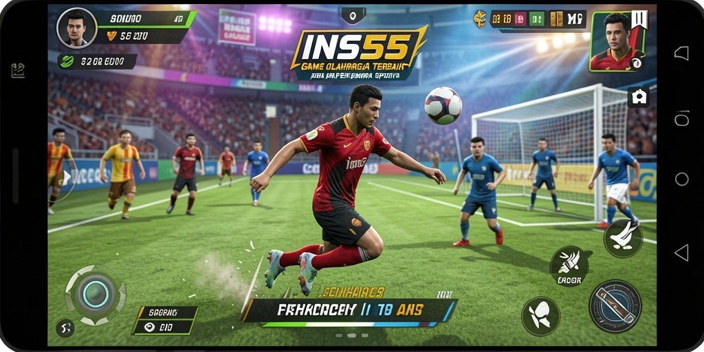 Tampilan gameplay seru dari INS55 dengan aksi olahraga yang mendebarkan.