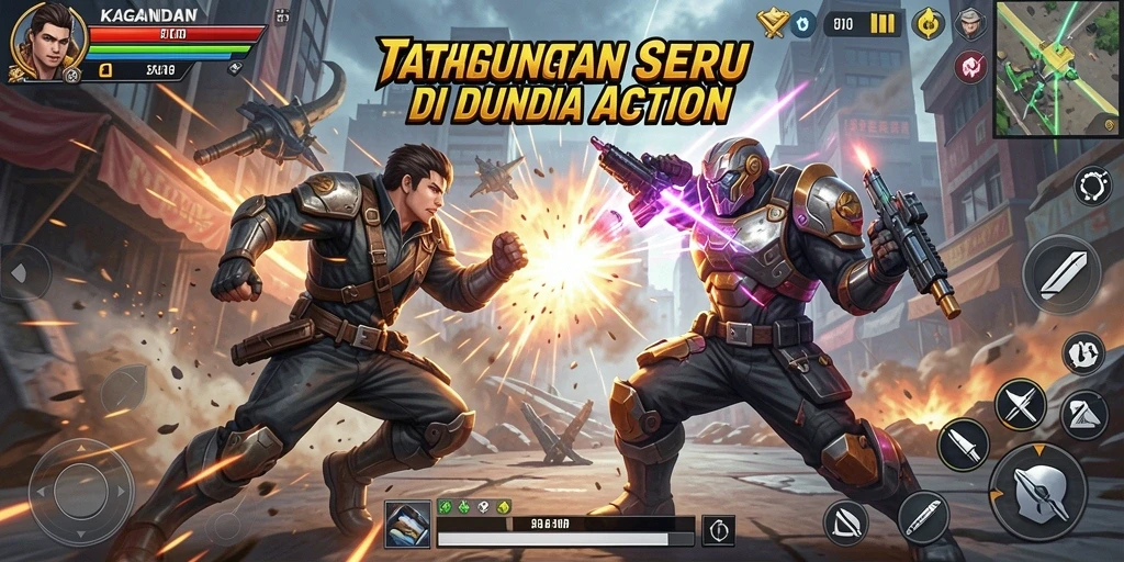 Screenshot utama KAGANDAN menampilkan aksi laga mendebarkan.
