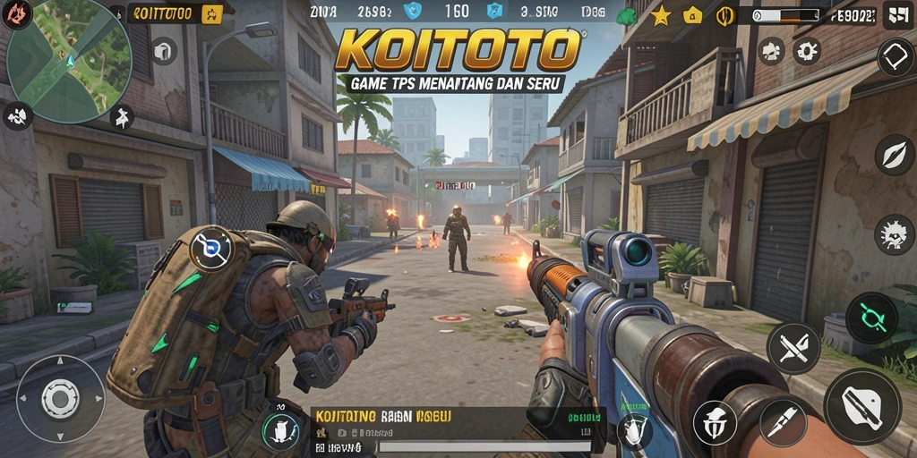 Screenshot KOITOTO menampilkan aksi intens dalam gameplay TPS.