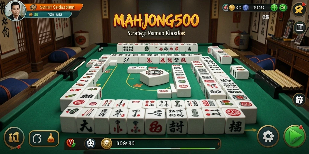 Tampilan gameplay seru dan menantang dari MAHJONG500.