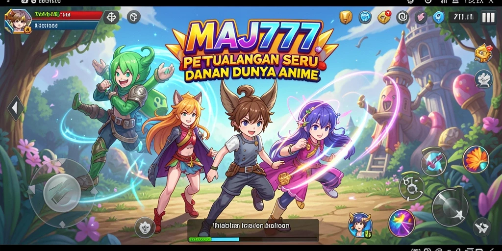 Tampilan gameplay MAJ777 yang penuh aksi dan karakter Anime menarik.