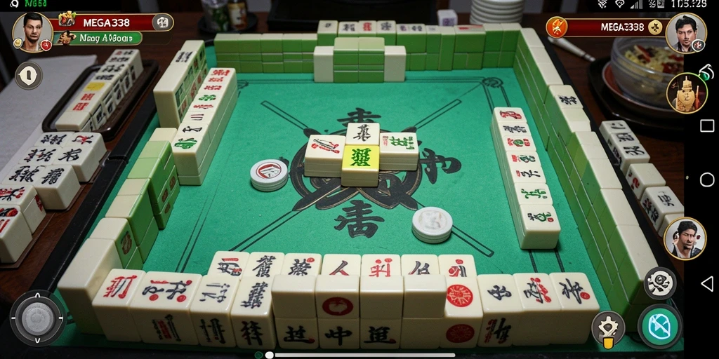 Screenshot MEGA338 menampilkan gameplay Mahjong yang seru dan mendebarkan.
