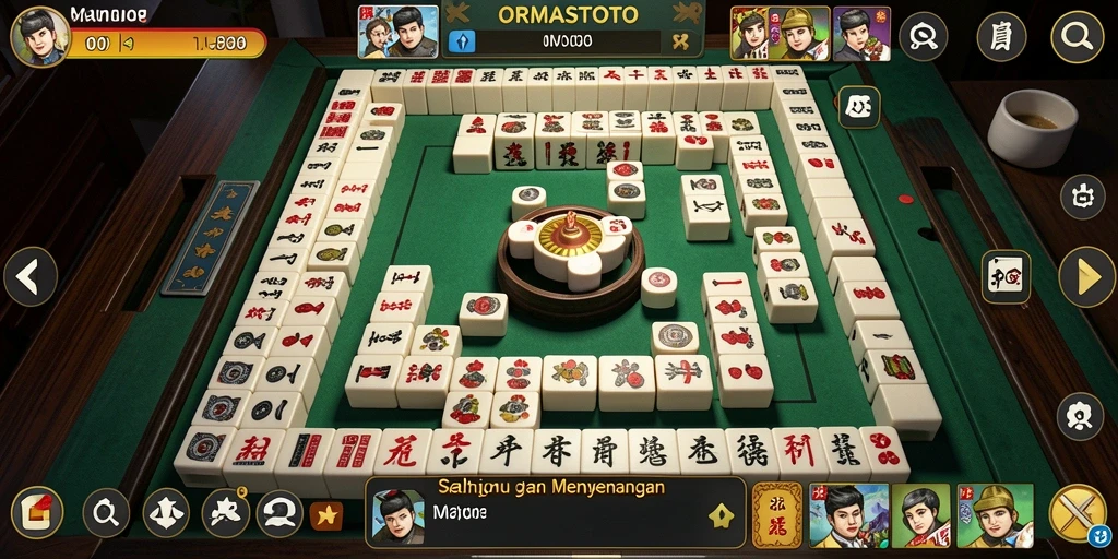 Screenshot gameplay <strong>ORMASTOTO</strong> yang menunjukkan tantangan Mahjong.