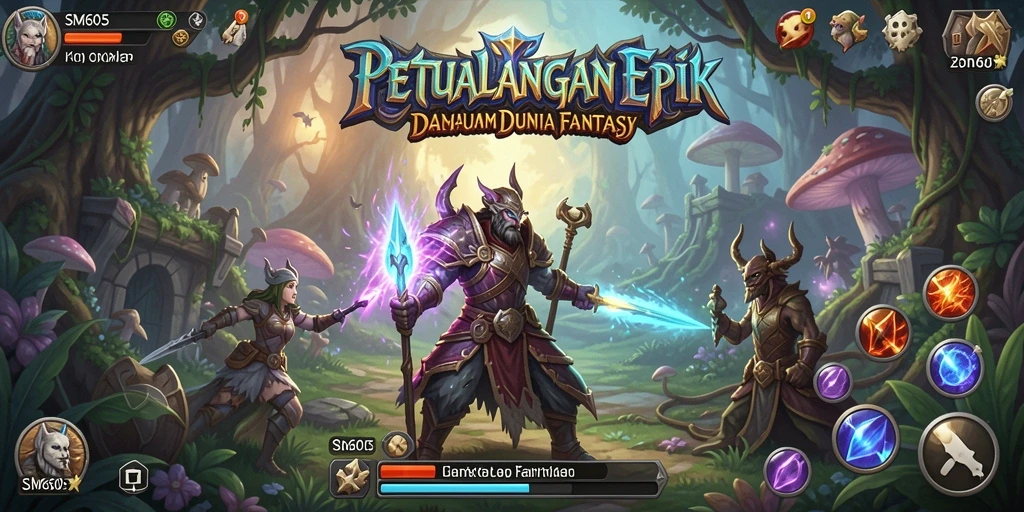 Gameplay RPG yang mendebarkan dan penuh aksi di dunia fantasi.