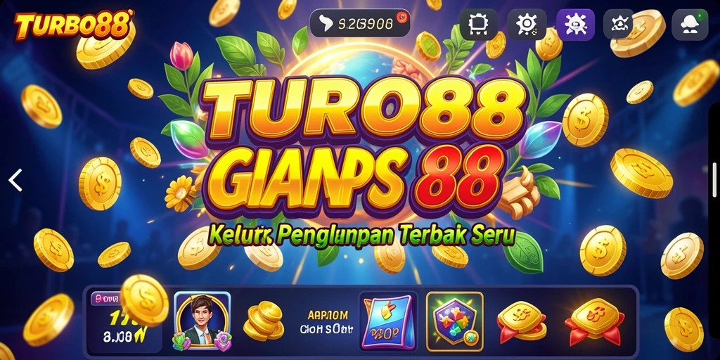 Tampilan gameplay TURBO88 yang penuh warna dan seru di layar.
