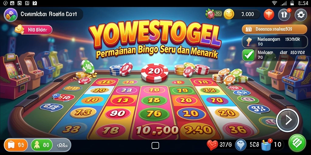 Screenshot gameplay Bingo YOWESTOGEL yang mengasyikkan dan penuh warna.
